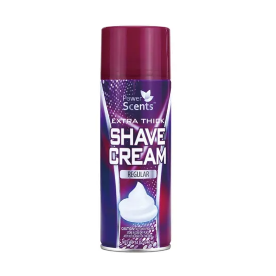 Power Scents Extra Thick Shave Cream - Regular Scent, Ultra-Cool Foaming Shaving Gel for Smooth, Irritation-Free Shaves